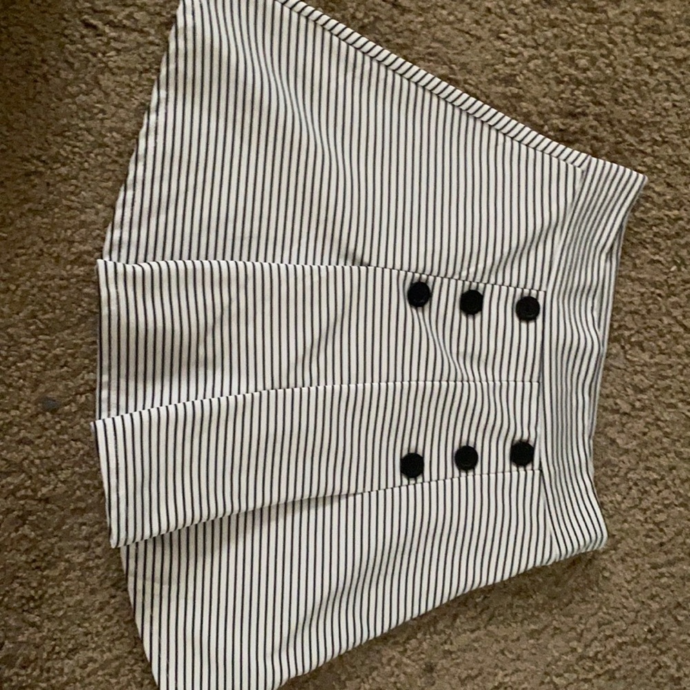 Sailor navy stripe skirt with buttons
